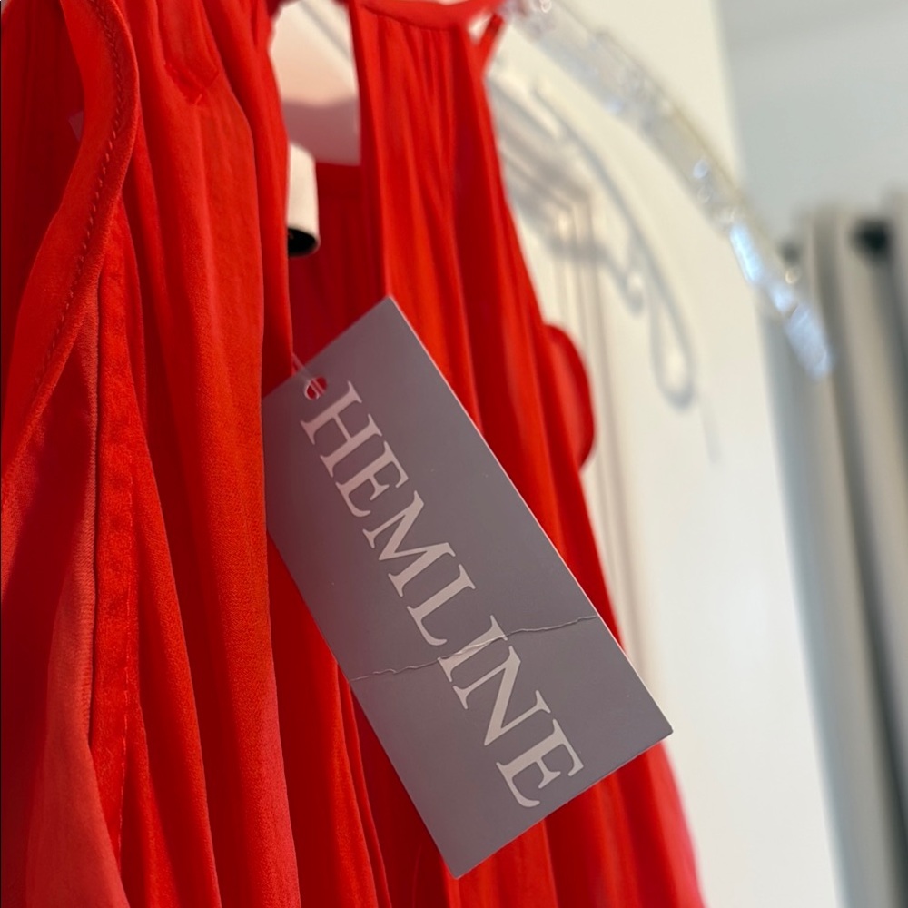 Red Ruffled Tiered Halter Sundress - Picture 5 of 6